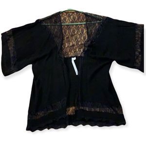 Reformes small black lace cape